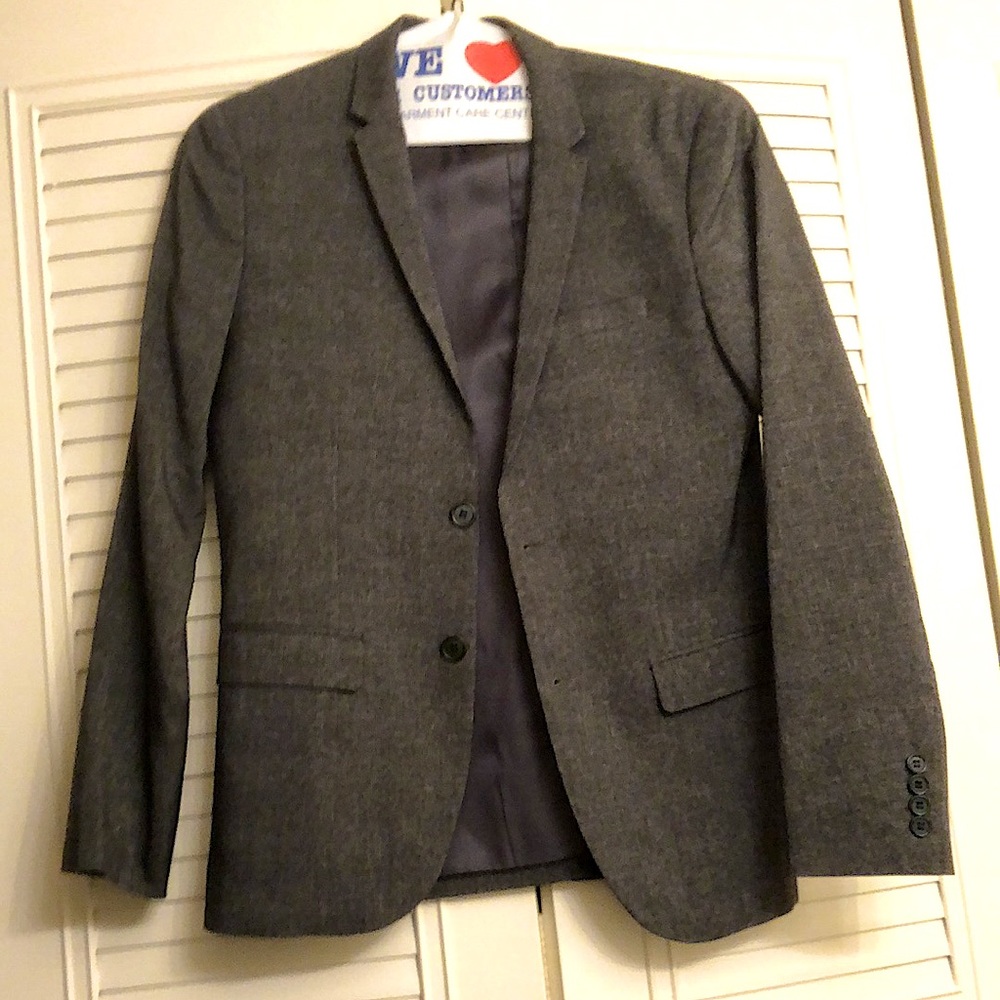 Mens H&M Grey Pattern Suit Set Size 34R